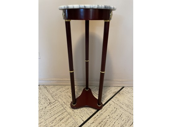 ROUND MARBLE TOP PLANT STAND