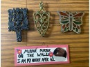 3 PC SET OF TRIVETS AND DECORATIVE 'I AM MY MOTHER AFTER ALL' MIRROR