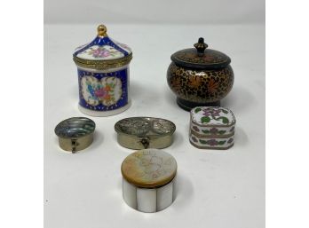 ASSORTED 6 PC SET OF TRINKET AND PILL BOXES