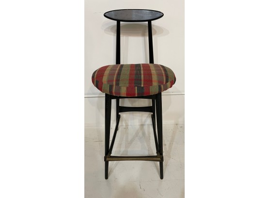 MCM STOOL WITH BRASS FOOTPLATE