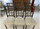 1980S REUPHOLSTERED CHECKERED DINING CHAIR-Set Of 6
