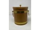VINTAGE WOOD AND BRASS ICE BUCKET