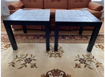 Pair Of Tile Top Side Table