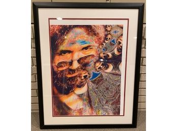 JERRY GARCIA PSYCHEDELIC PRINT ON WOOD FRAME