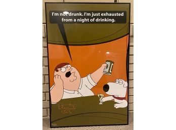 FAMILY GUY 'PETER AND BRIAN' POSTER IN METAL FRAME