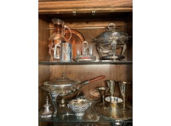 Silver Plated And Silver Toned Vintage Service Items
