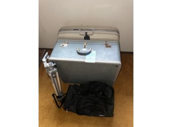 Vintage Suitcases And Tripod