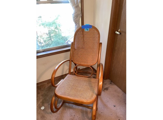 Wood Caned Rocking Chair