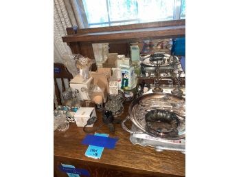 Silver Plate Items And Assorted Decorative Pieces