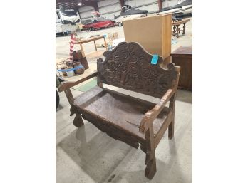 Antique Carved Bench From Guatemala