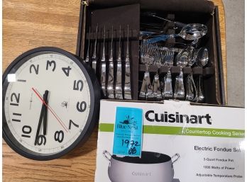 Cuisinart Fondue Set, Yamazaki Patric Silverware And Clock