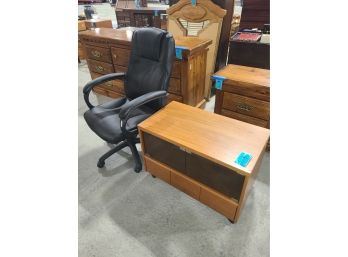 Wooden TV Cabinet & Office Chair