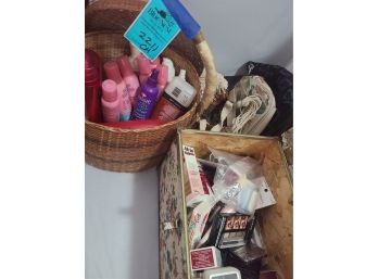 Covered Wicker Basket, Covered Cloth Basket, Purses, Covered Box And Hair Products