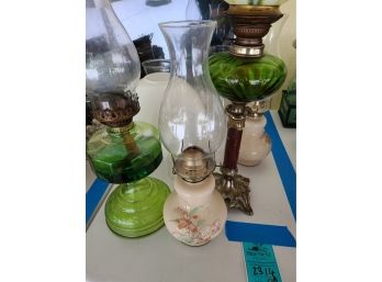 Vintage Oil Lamps, Vases And Glass Candle Holders