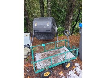 Metal Gardening Wagon, Composter, And 7 Tires