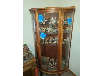 Vintage Wood And Glass Curio Display Cabinet 34in X 17 In X 60 In.