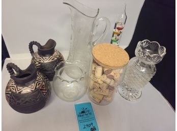 Hand Made Pitchers Made In Peru, Vases And Glass Thermometer