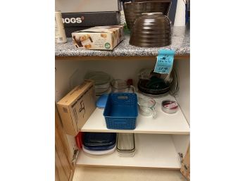 Stone Casserole Dishes And Sango Bowls, Glass Pie Plates, Pottery Mixing Bowls And Spritz Cookie Press