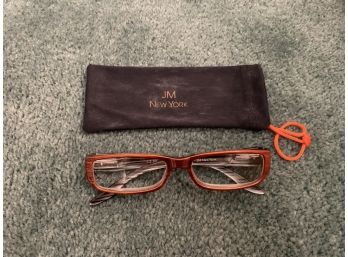 JM New York Orange Reading Glasses 3.50