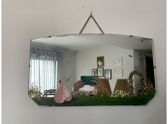 Lady In The Garden Painted Wall Hanging Mirror