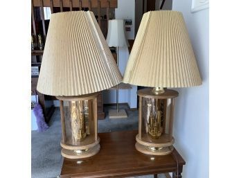 Pair Of Lamps With Light Up Bases