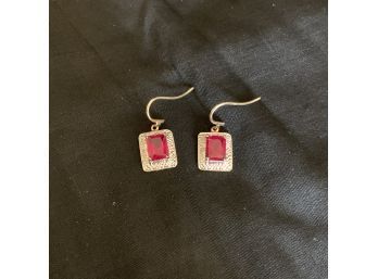 9k 375 Gold Ruby Earrings