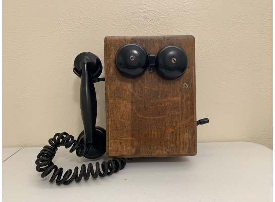 Antique Hand Crank Ringer Box Bell System Phone