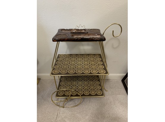 Vintage Sip N Smoke, Ashtray And Drink Holder Rolling Cart