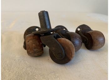 Antique Wooden Casters / Wheels