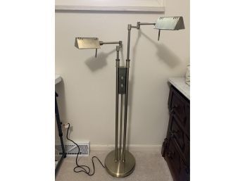 Adjustable Height Dual Floor Lamp