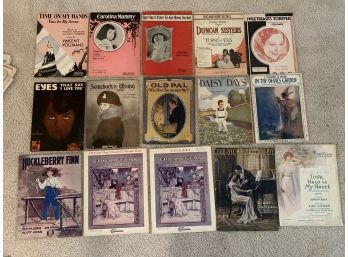 Sheet Music Lot - Huckleberry Finn, Carolina Mammy, Eyes That Say I Love You And More