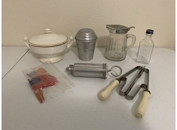 Vintage Kitchen Assortment - Shaker, Creamer, Decorating Gun, And More