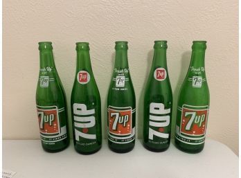 Vintage Glass 7up Bottles