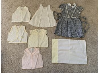 Vintage Baby Clothes And Pillow Case.