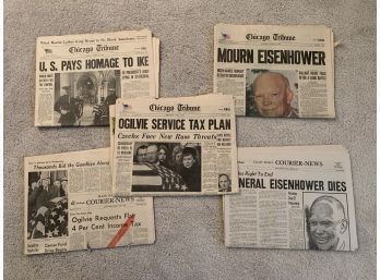 Dwight 'Ike' Eisenhower Newpapers From His Death