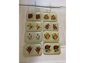 8 Small Floral Food And Beverage Trays With Stand