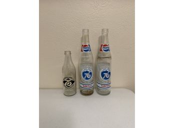 Vintage Pepsi And Coca~Cola Bottles From 1976