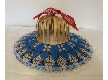 Vintage Hawaiian Folding Fan Hat