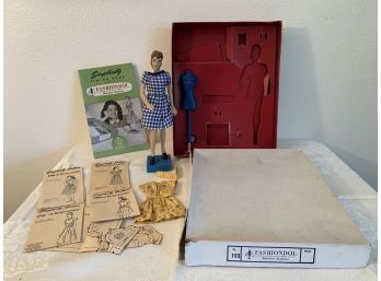 1940s Fashiondol Sewing Mannequin With Patterns, Sewing Book And More In Original Box