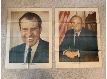 Nixon And Humphrey Presidential Newspaper Posters