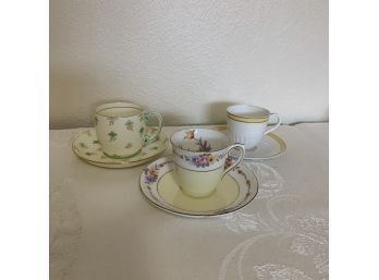 3 Teacups With Saucers Made In England And Portugal