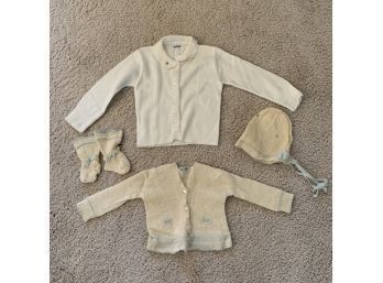 Vintage Baby Clothing - Sweaters, Bonnet, And Booties