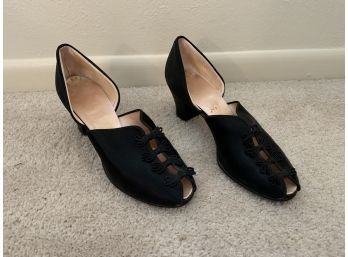 Vintage Black Open Toed Heels