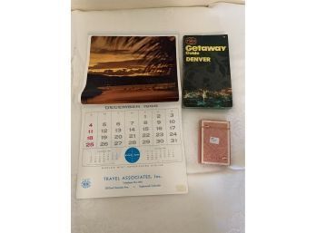 Airline Memorabilia - Pan Am Calendar 1967, TWA Denver Guide, Western Airlines Card Deck