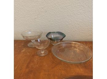 Fire King Glass Pie Plate And Vintage Glassware