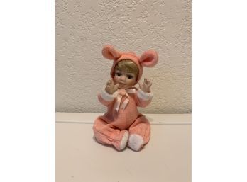 Small Porcelain Doll In Bunny Outfit