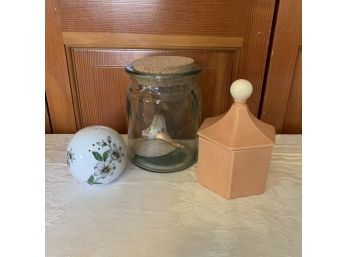 Jars And Ceramic Potpourri Holder