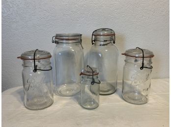 5 Glass Lid Jars - Ball Eclipse Wide Mouth