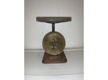 Antique Metal Scale With Soldier Boy On Side