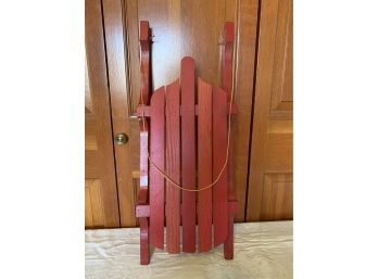 Decorative Red Wooden Sled